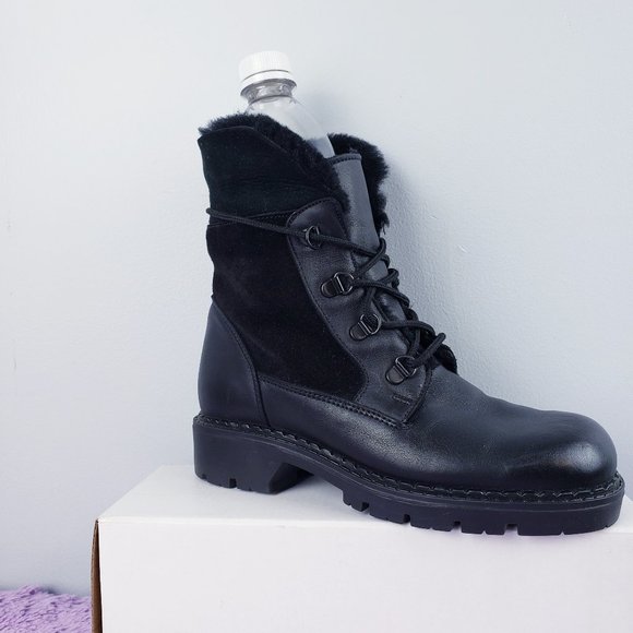 Made in Canada Waterproof Leather Alpine Hiker Sheepskin Shearling Boot 6us/4uk - Picture 6 of 8